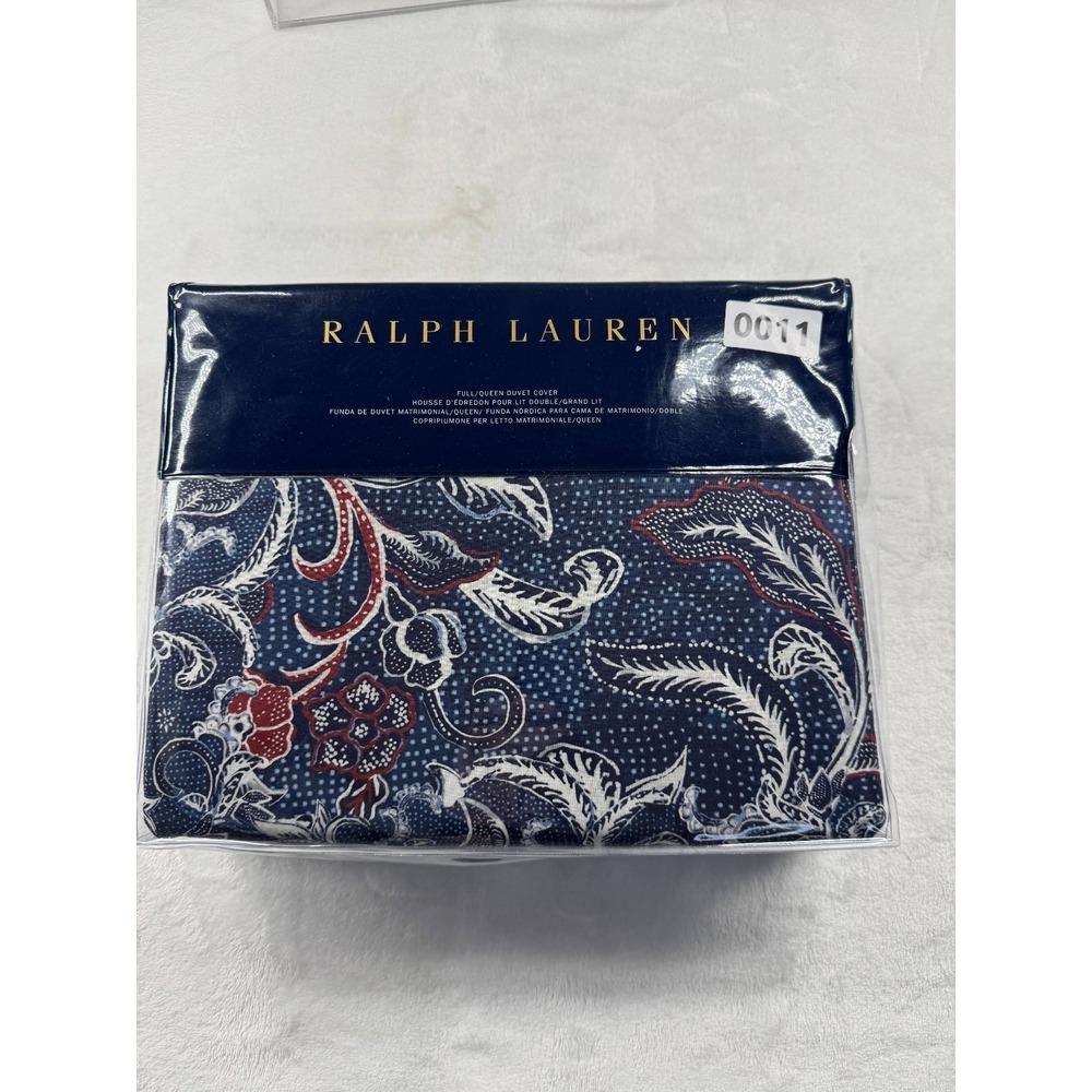 Ralph Lauren Mirabelle Indigo Blue Paisley Full Queen Duvet‎ Cover - 92 x 96 in